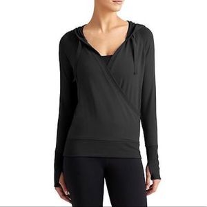 Athleta Black Stretchy Inner Twist Hoodie